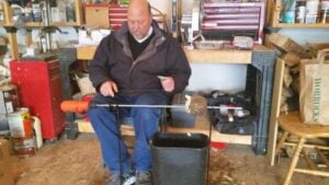John Baynes Working on a Breadfruit Peeler