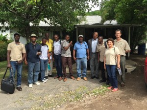 Haitian farmers at Hope Gardens nursery for training